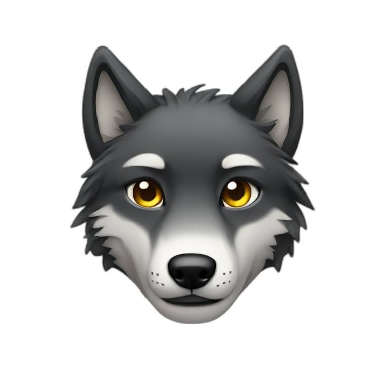 An emo wolf emoji