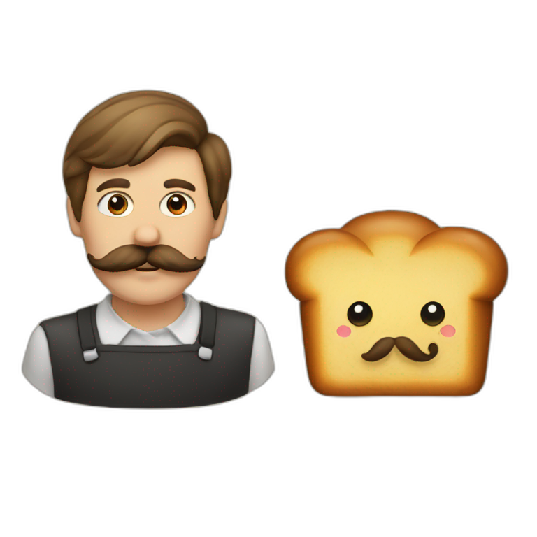 Moustaches and a loaf emoji