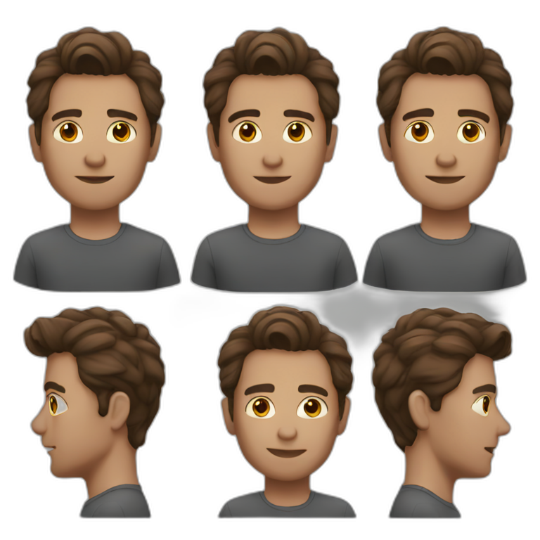 men brown hair  emoji