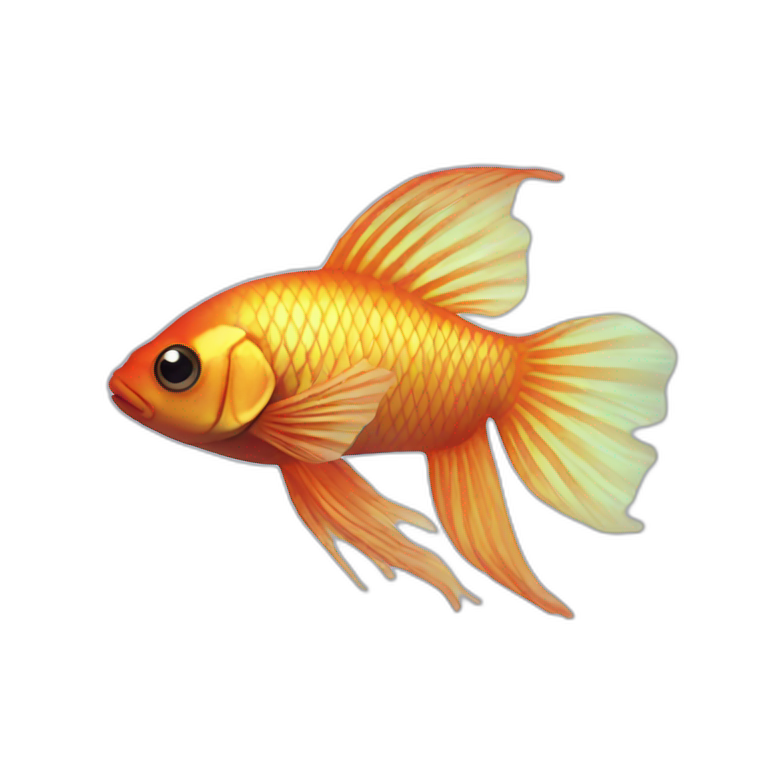 beta fish with halo emoji