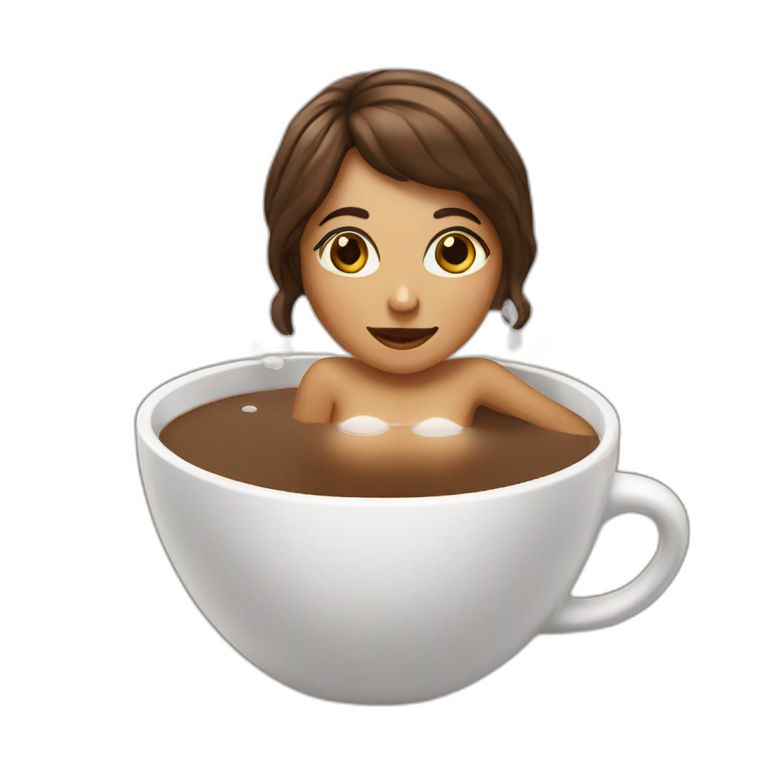 Bathing girl in coffee emoji