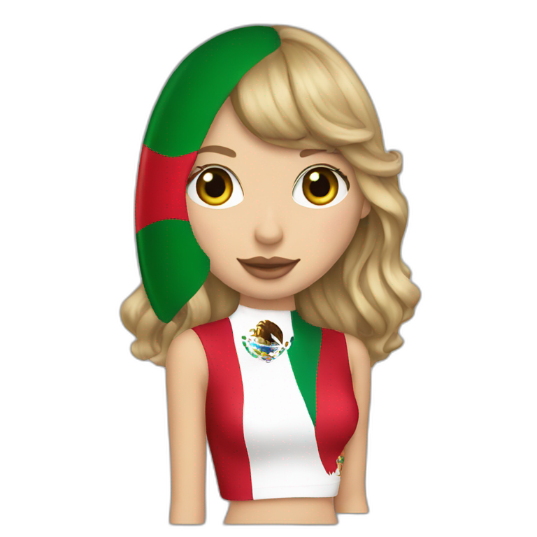 Taylor swift with Mexican flag emoji