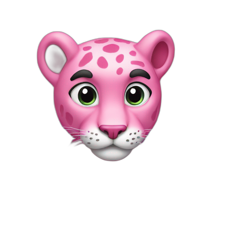 pink panther under cloud emoji