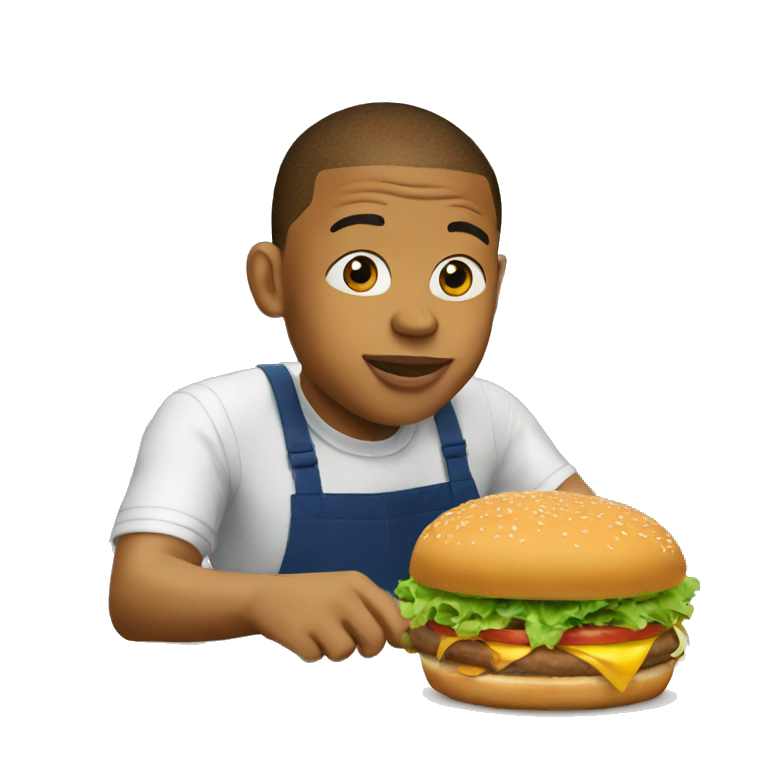 Mbappe qui mange un burger emoji