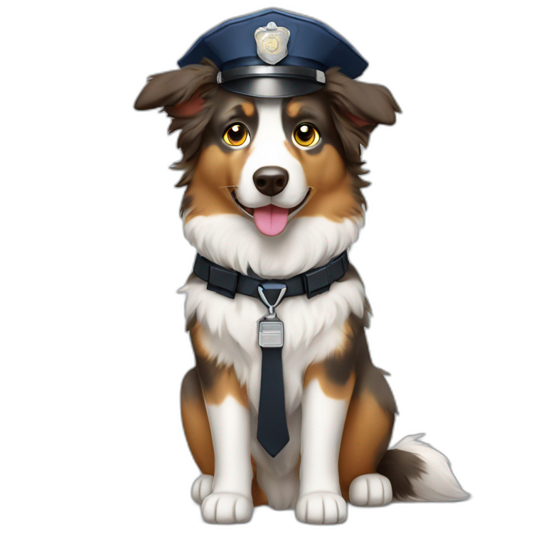australian shepherd in police Uniform emoji