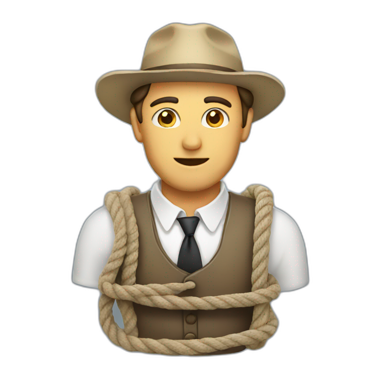 Man with rope emoji