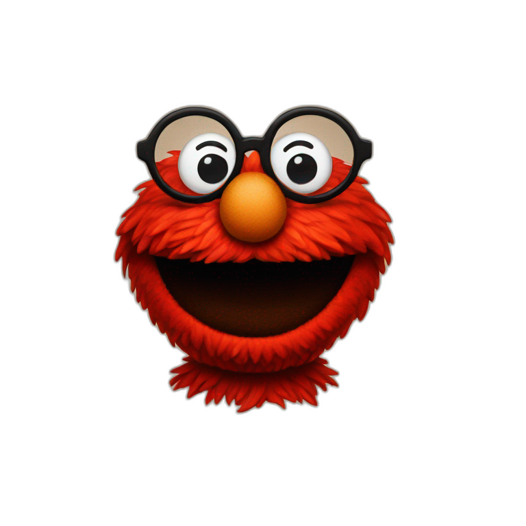 smart elmo with glasses emoji