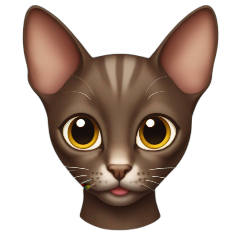 chocolate-like oriental cat emoji