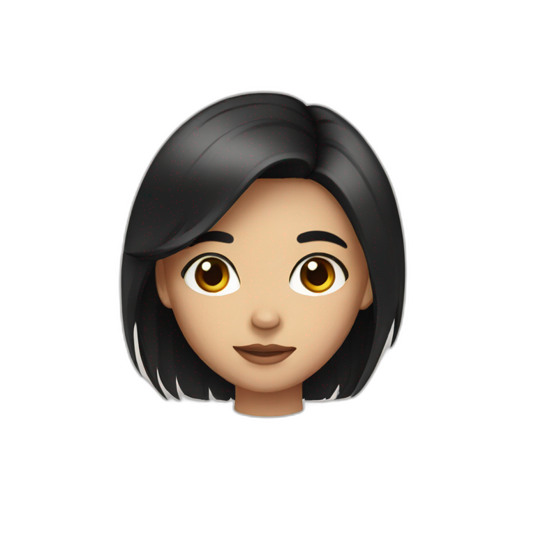 girl with black hair and brown eyes emoji
