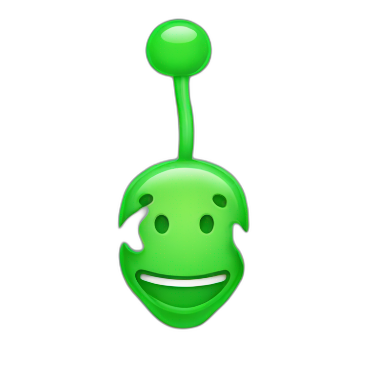 neon green smiley emoji