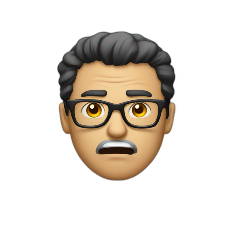 Angry men with black glasses emoji