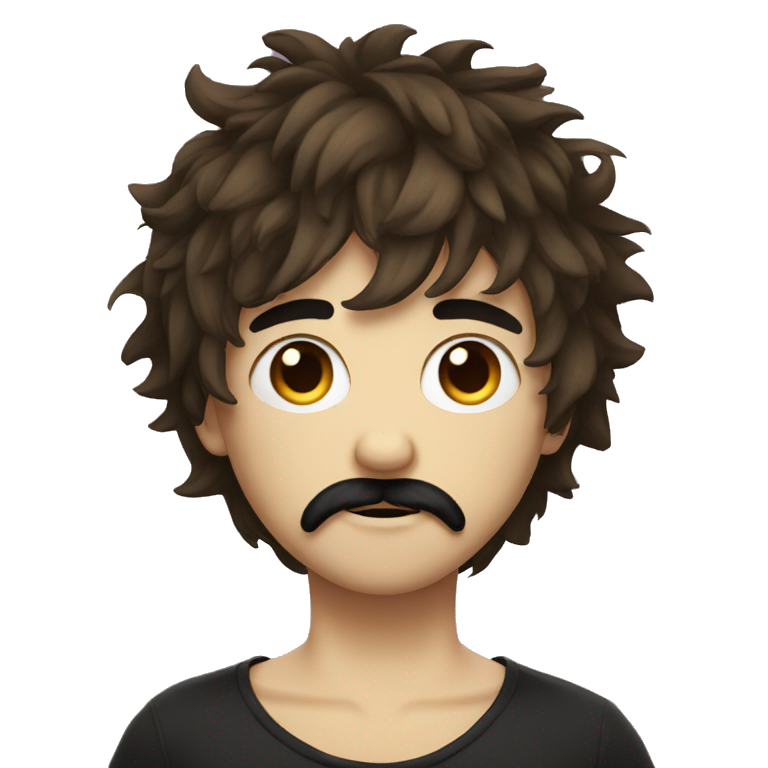emo boy with shaggy hair and moustache emoji