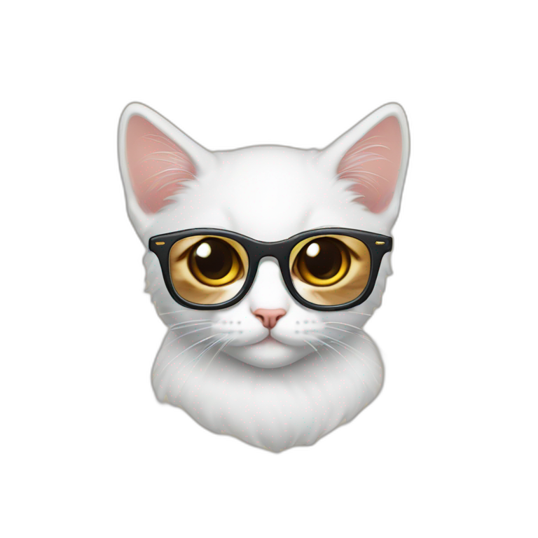 Chaton avec des lunettes  emoji