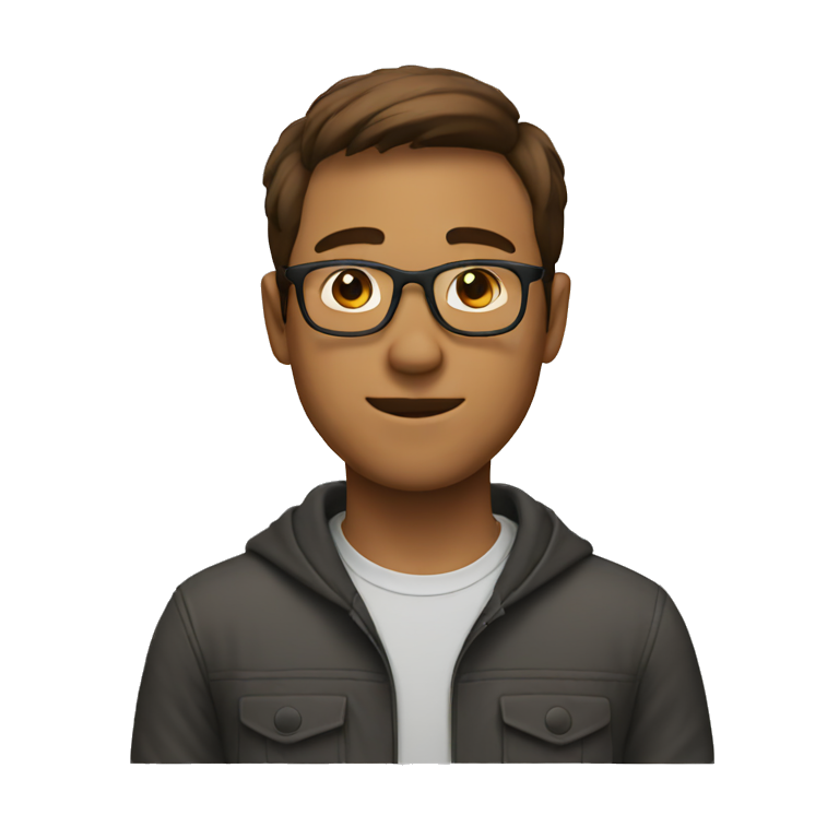 a guy with glasses, brown and short hair emoji