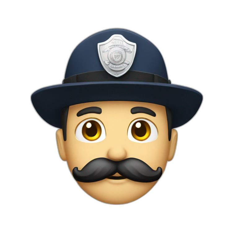 mustache police officer emoji