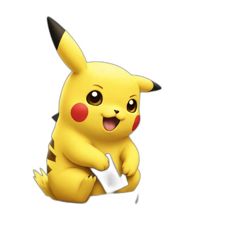 Pikachu with a laptop emoji