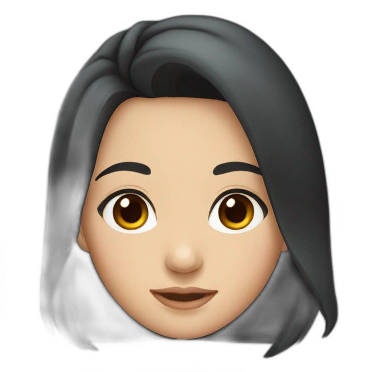 kazakh girl with black hair and brown eyes emoji