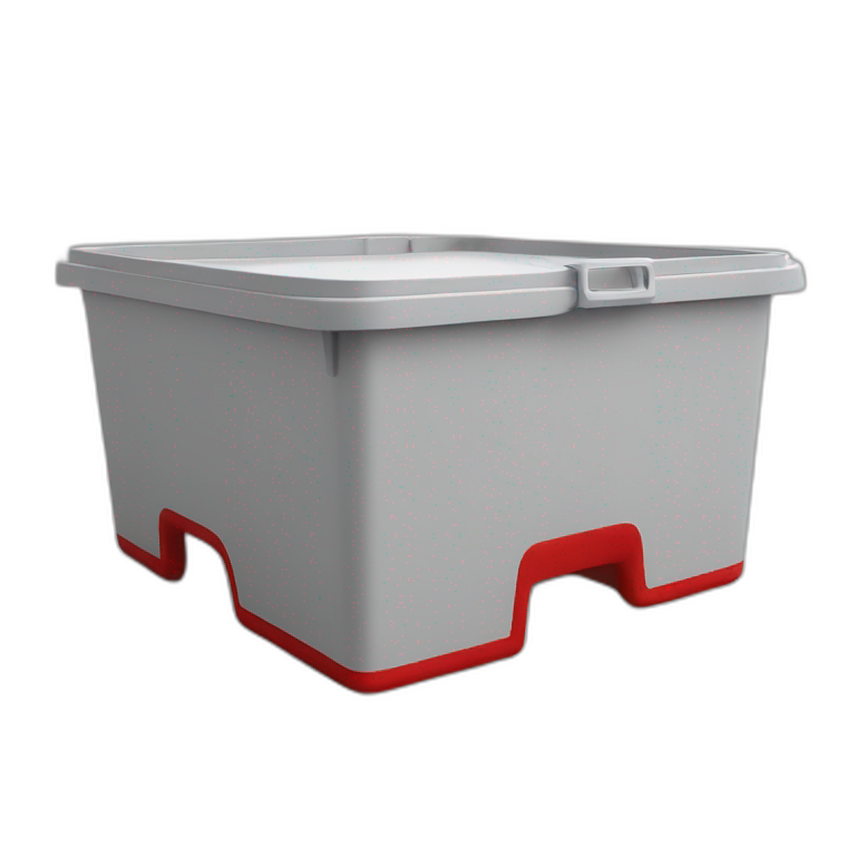 Red lid square commercial kitchen storage container emoji