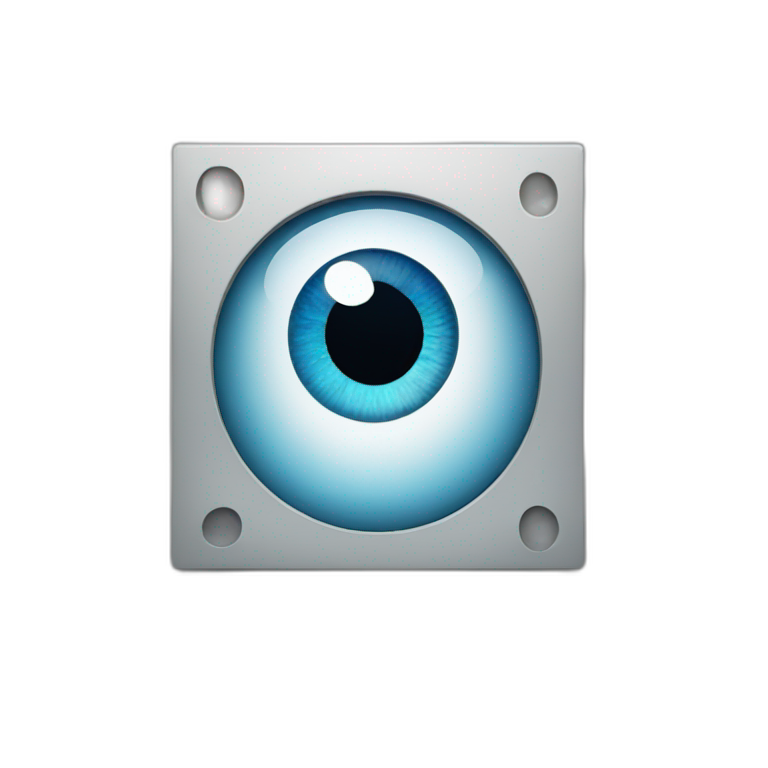 blue eye in a square  emoji