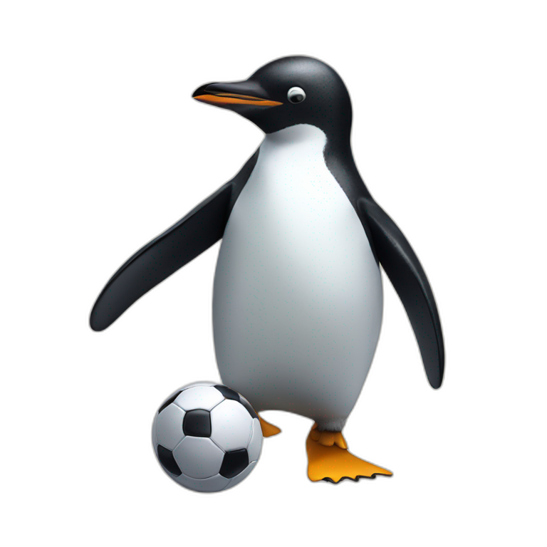 penguin playing football emoji