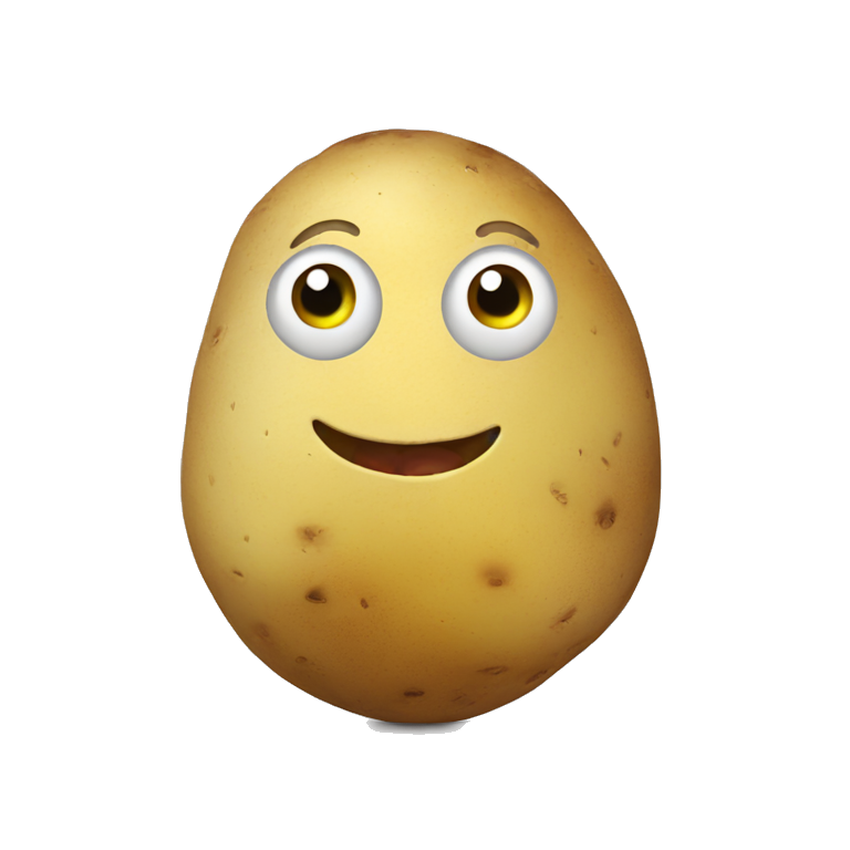 Potato with big eyes and smile  emoji