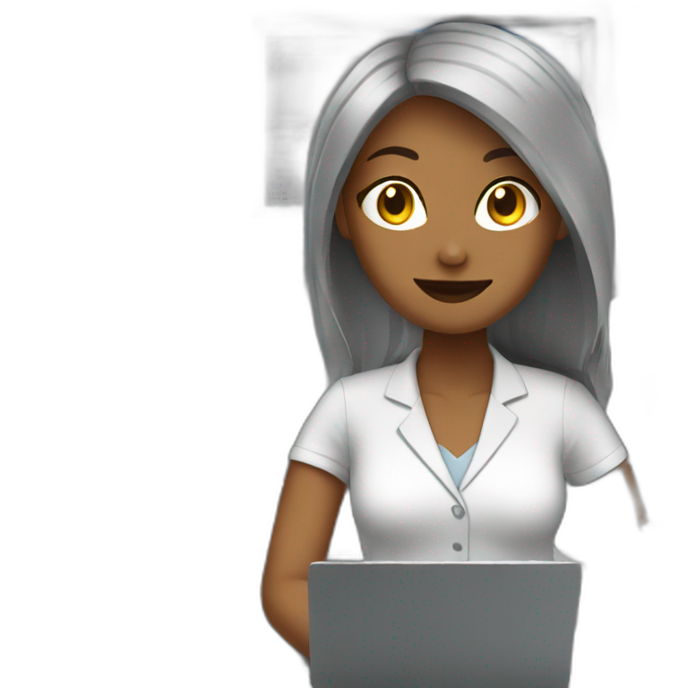 Office girl with computer emoji