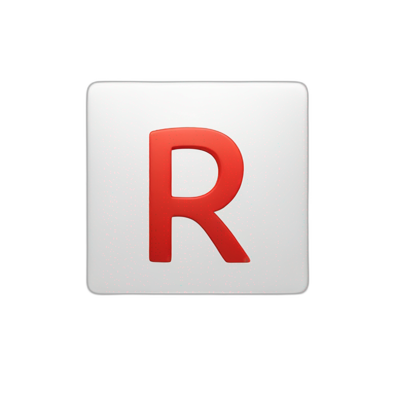 Capital letter R white colour in red colour square  emoji
