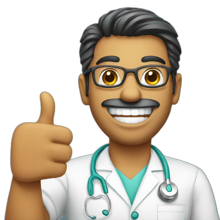 indian dentist giving thumbs up emoji