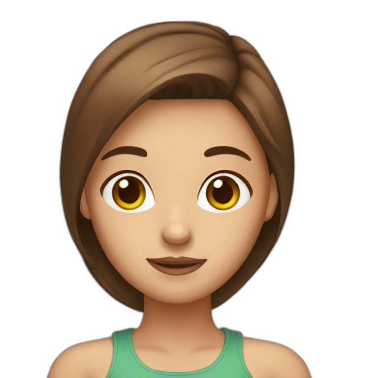 girl brown hair emoji