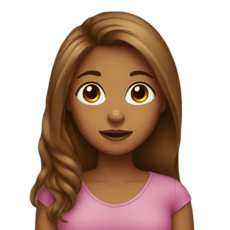 Brown complexion girl with long hairs emoji
