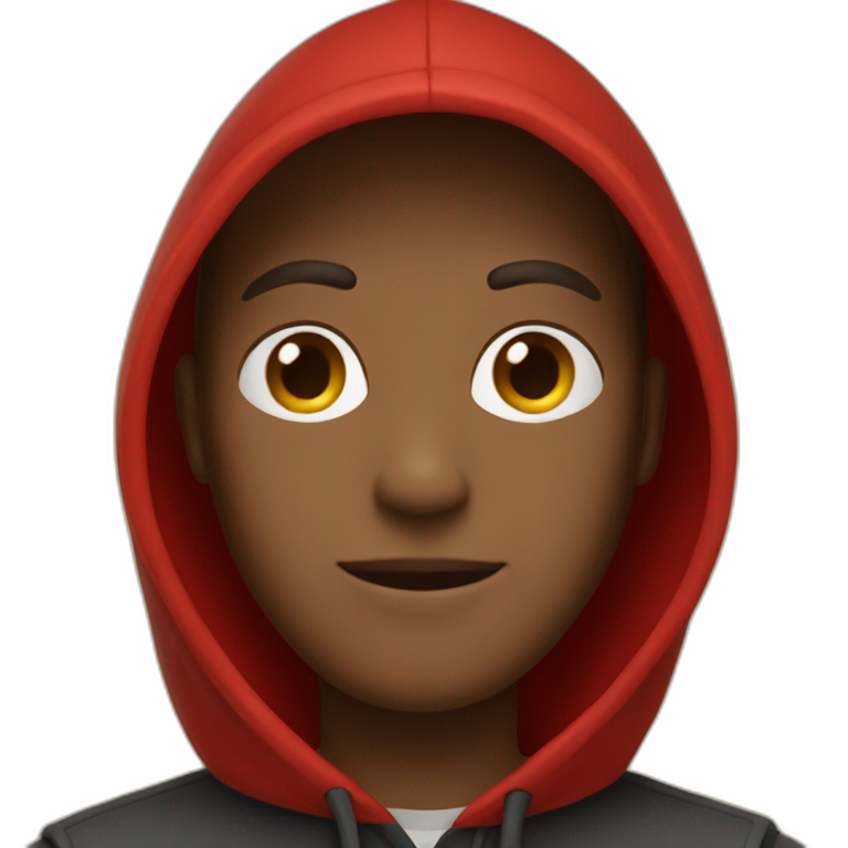 red hooded male emoji