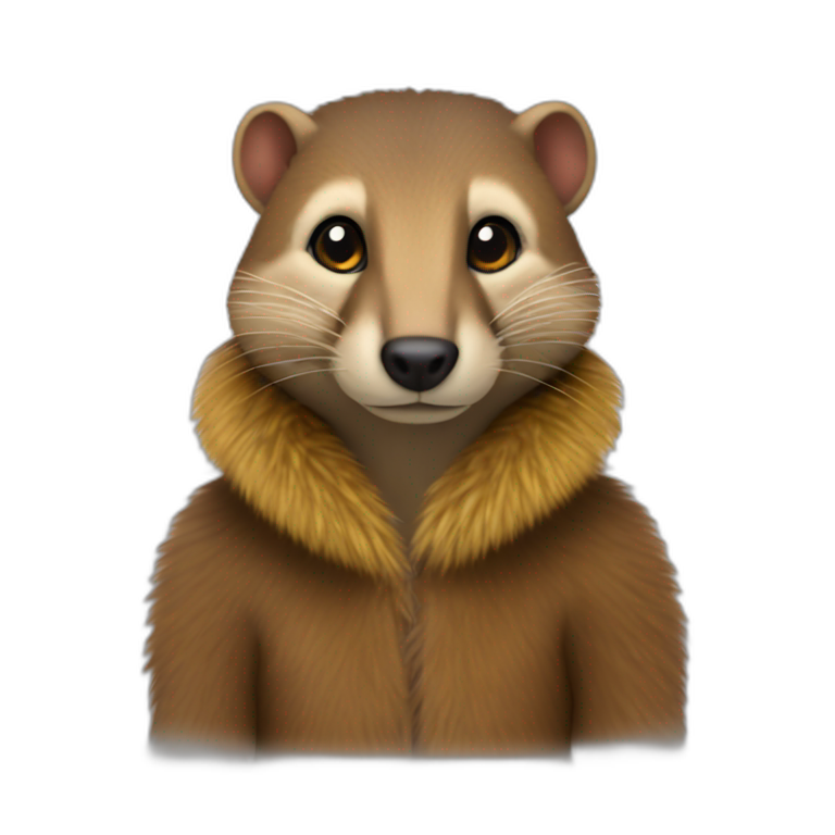 mongoose wearing a fur coat emoji