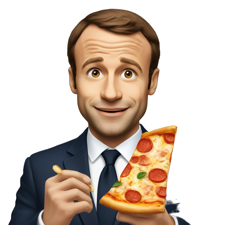 Macron eating pizza  emoji