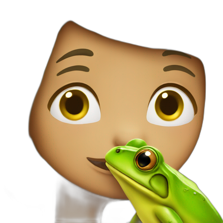 Kissing a frog emoji