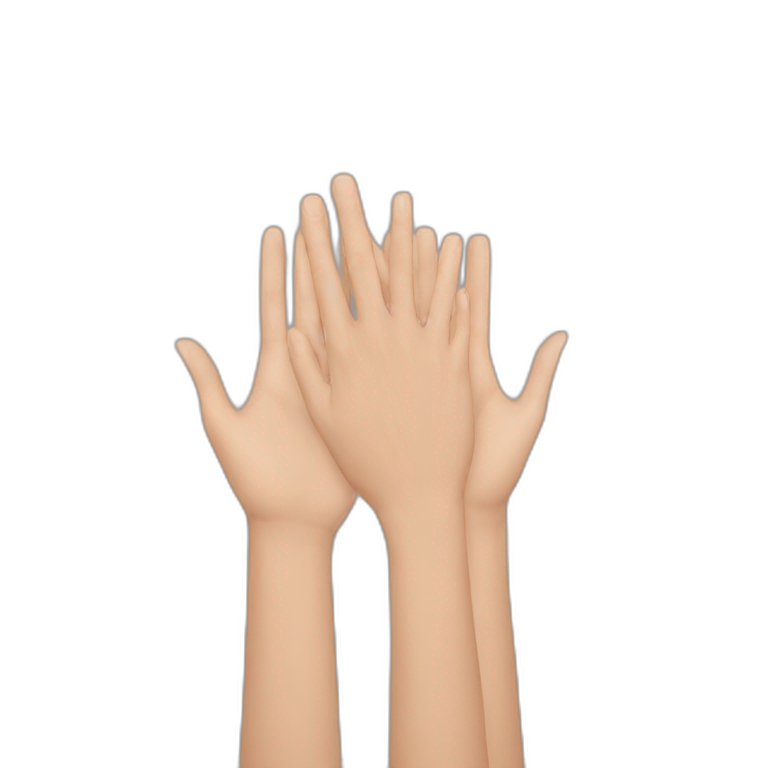 three hands overlapped emoji