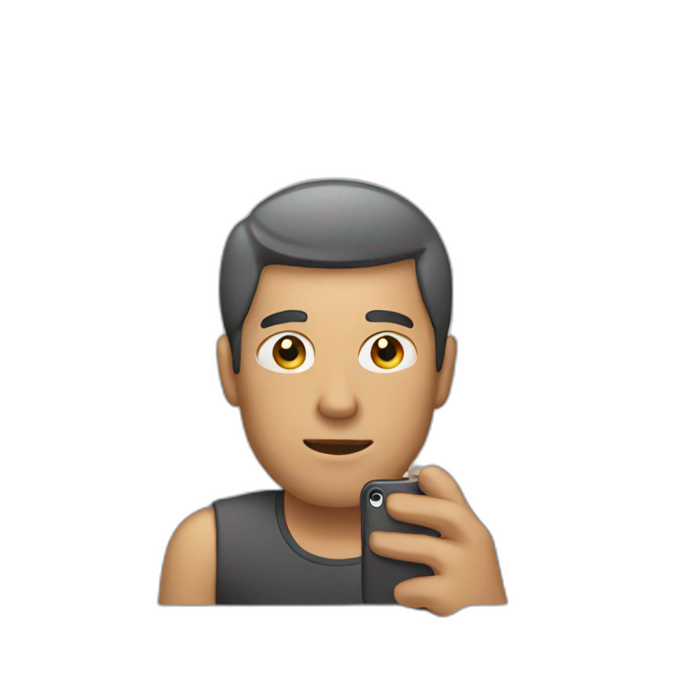 men using iphone emoji