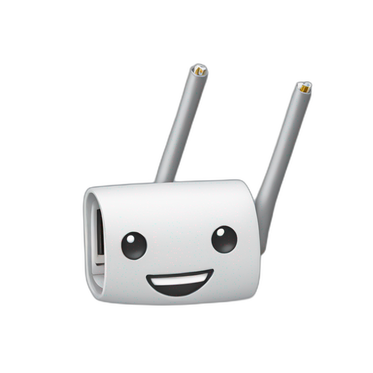 Wireless cable smiling emoji