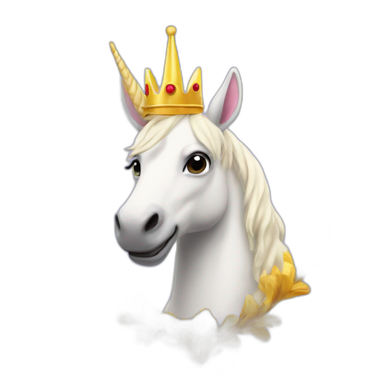 Licorne avec couronne emoji