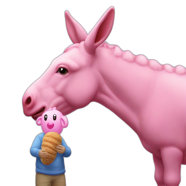 Mr Blobby eating a donkey’s tail emoji