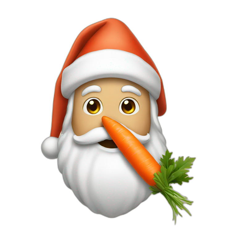 santa eating a carrot emoji