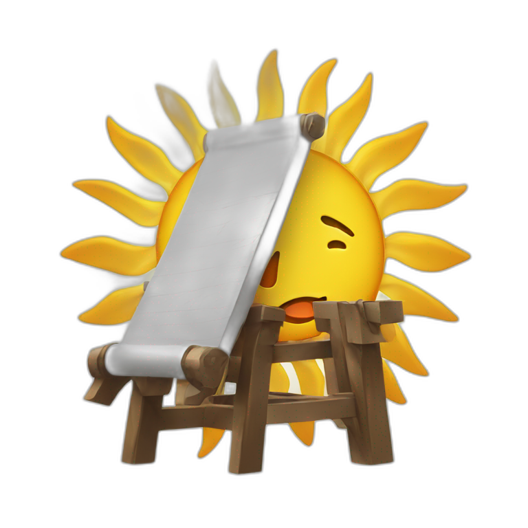Sun in a guillotine emoji