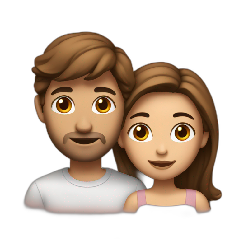 couple in love. She is with blende hair, but he is with brown hair emoji