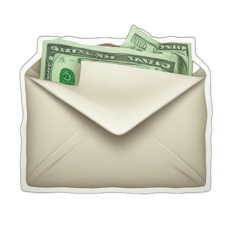 mail icon with dollar notes emoji