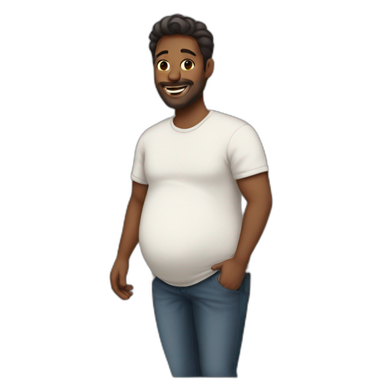 pregnant man waist-high emoji