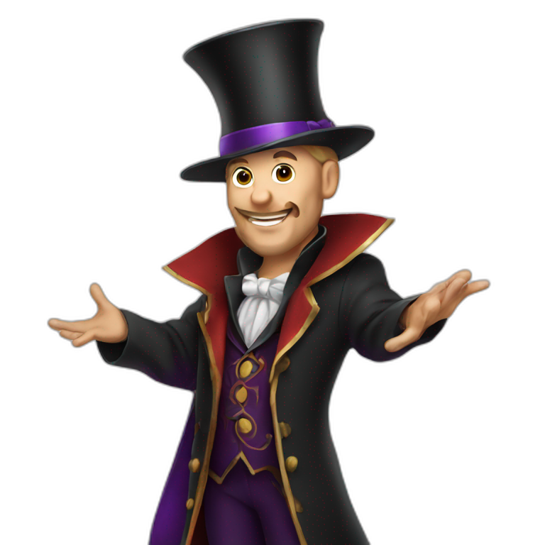 magician with wizard hat emoji