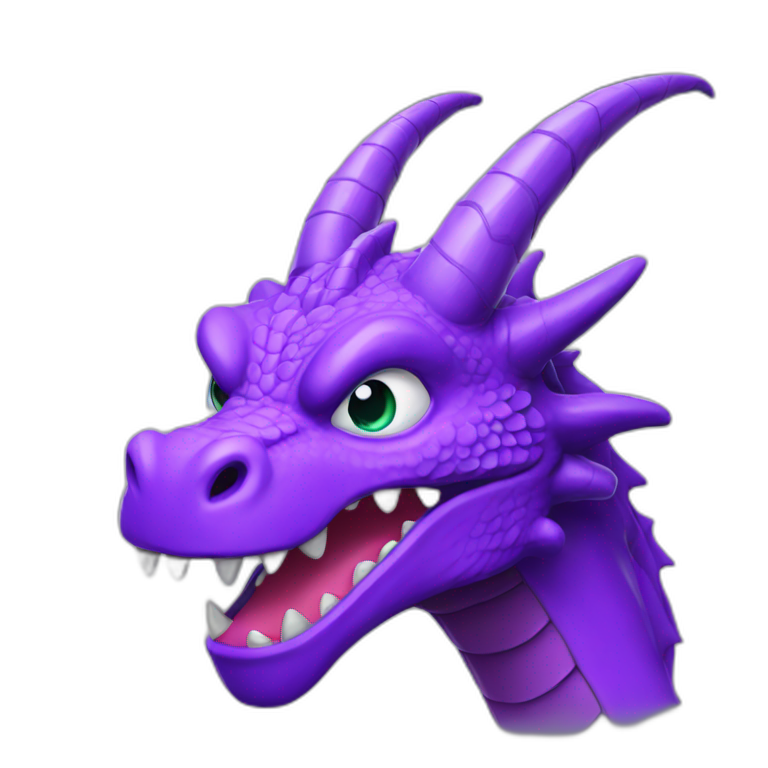 purple dragon head with LOL emoji