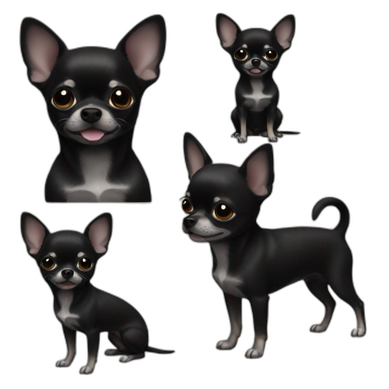 All Black Chihuahua black emoji