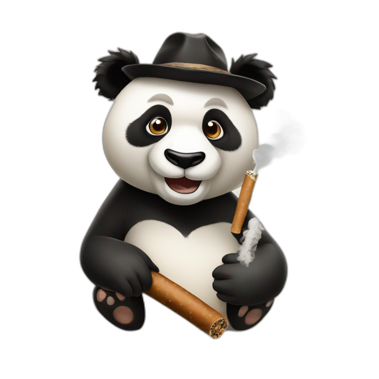 Panda smocking cigar emoji