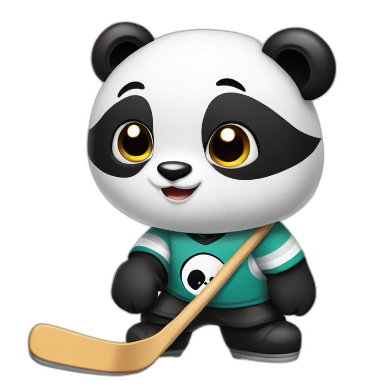 panda play hockey emoji