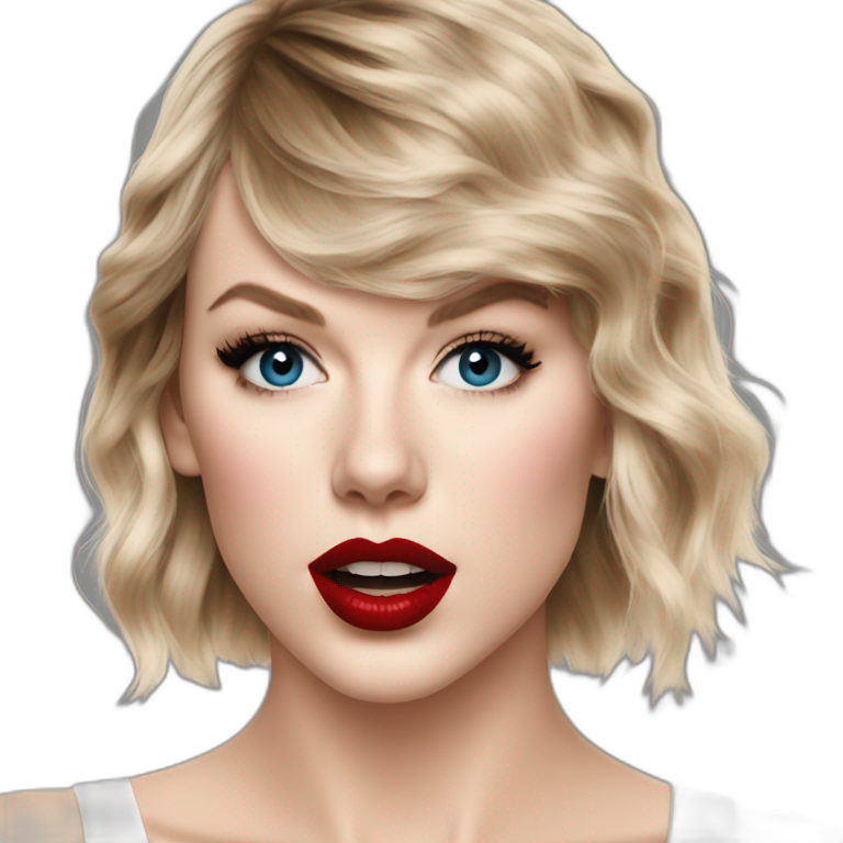 Taylor swift white smeared lipstick emoji